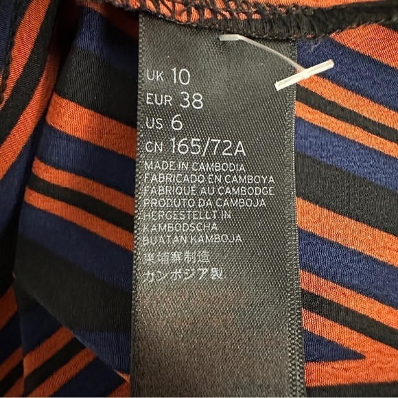 Topshop geometric black red midi dress 6 - Picture 3 of 8